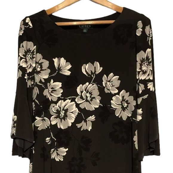 Lauren by Ralph Lauren Women's Floral-Print Flutter-Sleeve Dress size 8‎ - Picture 3 of 7